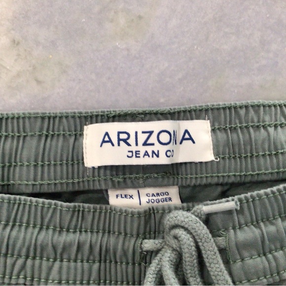 Arizona Mens Big and Tall Jogger Short. Size 4XLT. Color is Lt Olive. - Picture 3 of 5